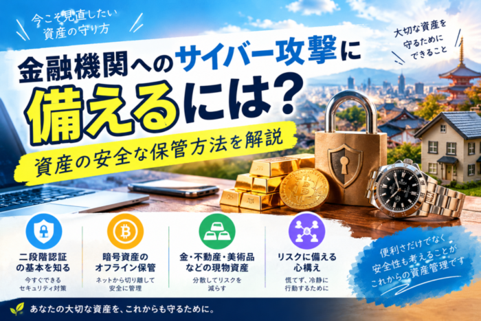 金融機関へのサイバー攻撃に備える資産保護と安全な保管方法
