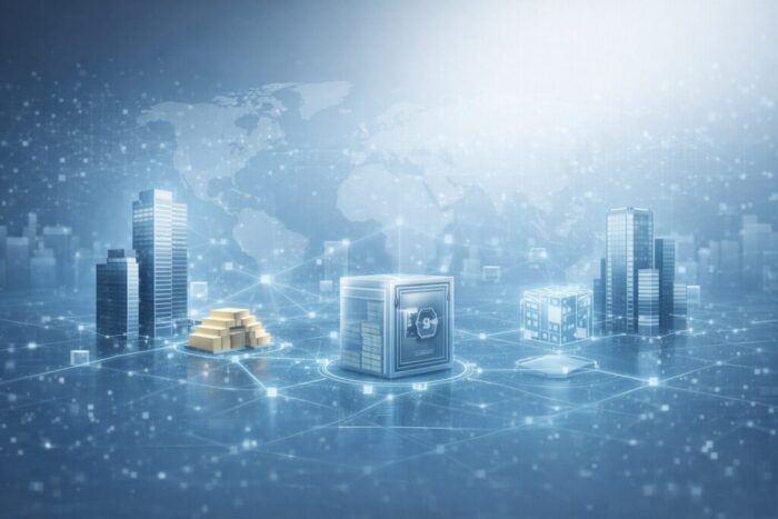 カントンネットワークの将来性と金融インフラ型ブロックチェーンを表現したイメージ画像